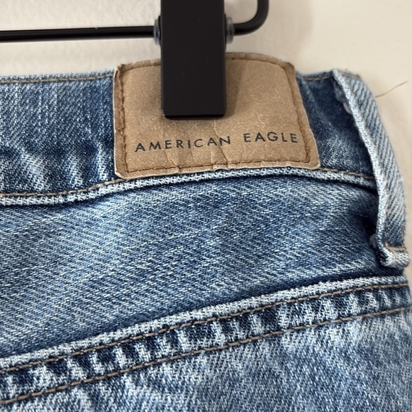 American Eagle 90s Bootcut Denim Jeans Split Hem Hi-Rise Blue Y2K Size 10 - Picture 9 of 15